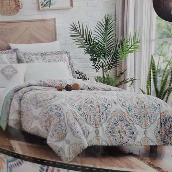 Modern Threads TWIN 6 Piece Comforter Set All Seasons BOHO Print Multicolor - Picture 1 of 3